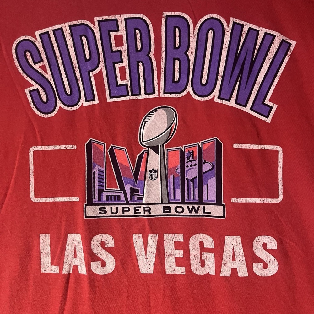 47 Brand Super Bowl LVIII Las Vegas Red Shirt Super Bowl 58 Tee Size XXL - Picture 3 of 7